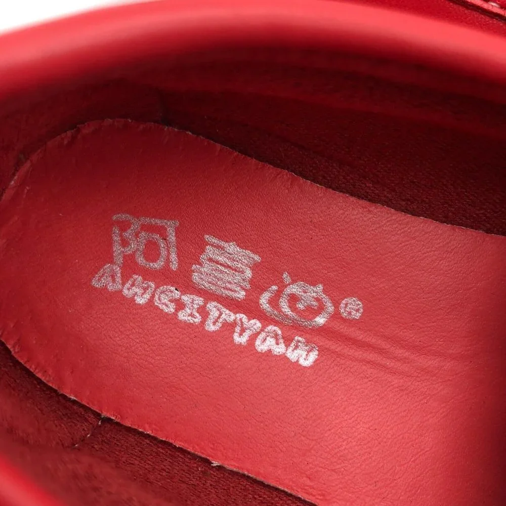 Toddler Boys Loafers Moccasins Dress Shoes Faux Leather Slip On Red 26 US 9 - Picture 6 of 6
